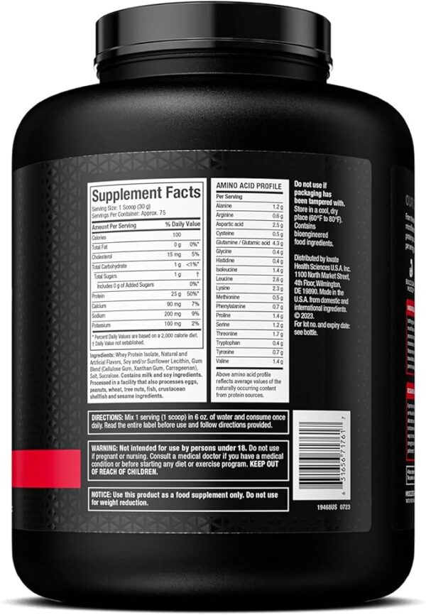 MuscleTech IsoWhey – 100% Whey Protein Isolate Powder (5 lbs) - Image 4