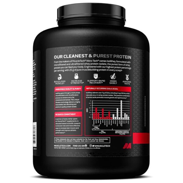 MuscleTech IsoWhey – 100% Whey Protein Isolate Powder (5 lbs) - Image 2