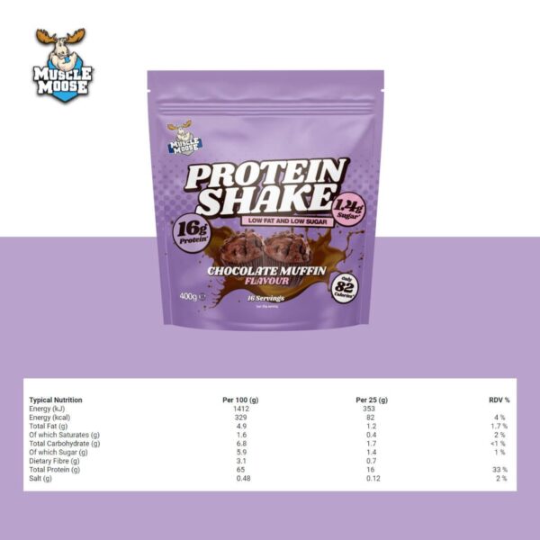 Muscle Moose Protein Shake - Chocolate Flavour (400 g) - Image 3