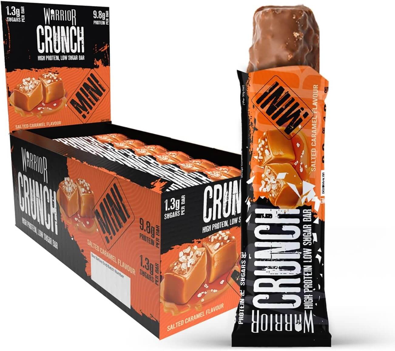 Warrior Crunch Bar | High Protein Low Carb Bar - Salted Caramel | 64 g, Pack of 12 - Image 3